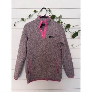 Simply Southern Pink Heather Knit Snap Pullover